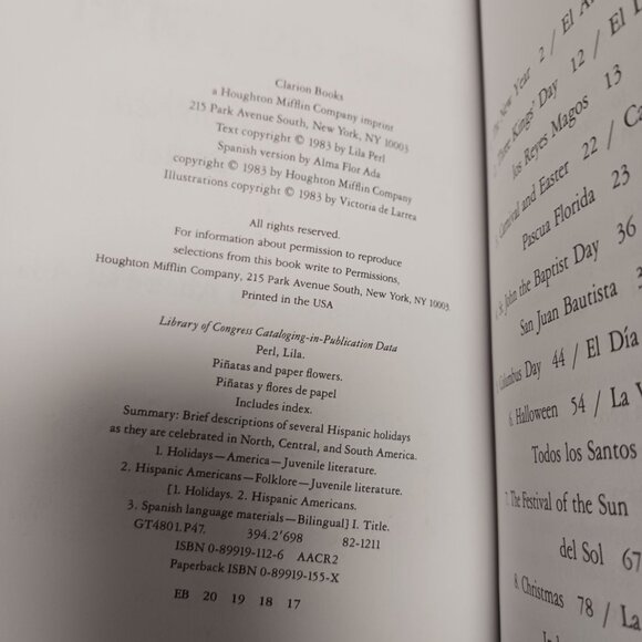 Piñatas and Paper Flowers: Holidays of the Americas in English and Spanish / Piñ - Picture 4 of 4